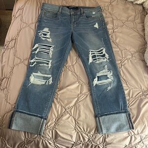 Express Women's Distressed Blue Jeans